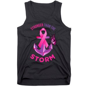 Stronger Than The Storm Fight Breast Cancer Ribbon Wear Pink Tank Top