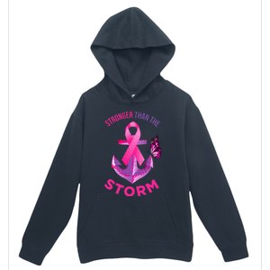 Stronger Than The Storm Fight Breast Cancer Ribbon Wear Pink Urban Pullover Hoodie