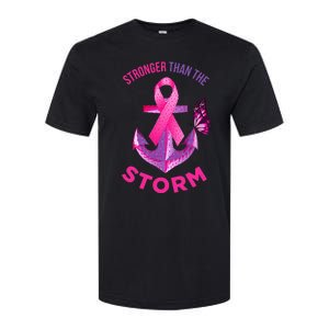 Stronger Than The Storm Fight Breast Cancer Ribbon Wear Pink Softstyle CVC T-Shirt