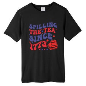 Spilling The Tea Since 1773 Retro Groovy History Teacher Fun Tall Fusion ChromaSoft Performance T-Shirt