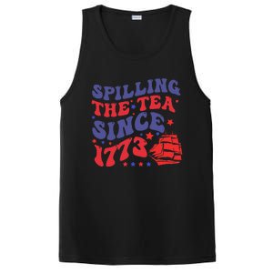 Spilling The Tea Since 1773 Retro Groovy History Teacher Fun PosiCharge Competitor Tank