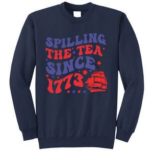 Spilling The Tea Since 1773 Retro Groovy History Teacher Fun Sweatshirt