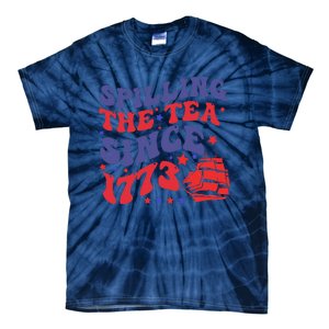 Spilling The Tea Since 1773 Retro Groovy History Teacher Fun Tie-Dye T-Shirt