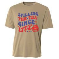 Spilling The Tea Since 1773 Retro Groovy History Teacher Fun Cooling Performance Crew T-Shirt