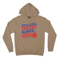 Spilling The Tea Since 1773 Retro Groovy History Teacher Fun Hoodie