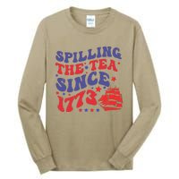 Spilling The Tea Since 1773 Retro Groovy History Teacher Fun Tall Long Sleeve T-Shirt