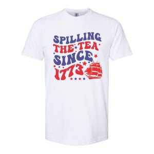 Spilling The Tea Since 1773 Retro Groovy History Teacher Fun Softstyle CVC T-Shirt