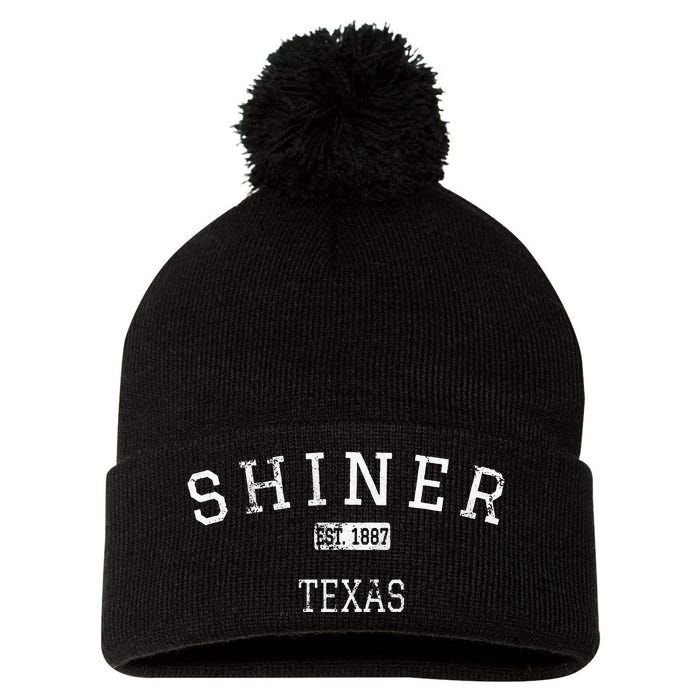 Shiner Texas TX Vintage Pom Pom 12in Knit Beanie