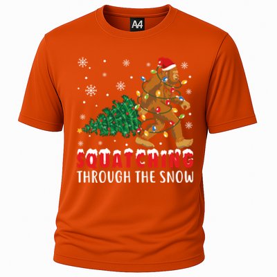 Squatching Through The Snow Christmas Bigfoot Sasquatch Cute Gift Cooling Performance Crew T-Shirt