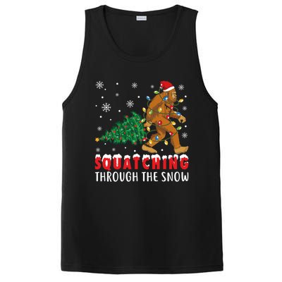 Squatching Through The Snow Christmas Bigfoot Sasquatch Cute Gift PosiCharge Competitor Tank