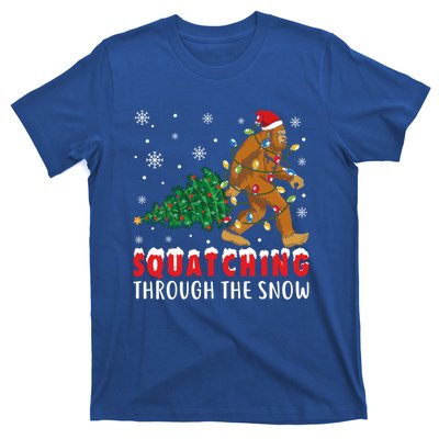 Squatching Through The Snow Christmas Bigfoot Sasquatch Cute Gift T-Shirt