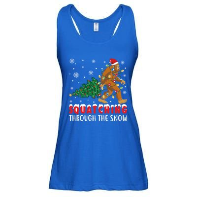 Squatching Through The Snow Christmas Bigfoot Sasquatch Cute Gift Ladies Essential Flowy Tank