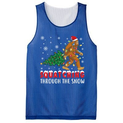 Squatching Through The Snow Christmas Bigfoot Sasquatch Cute Gift Mesh Reversible Basketball Jersey Tank