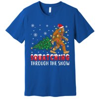 Squatching Through The Snow Christmas Bigfoot Sasquatch Cute Gift Premium T-Shirt