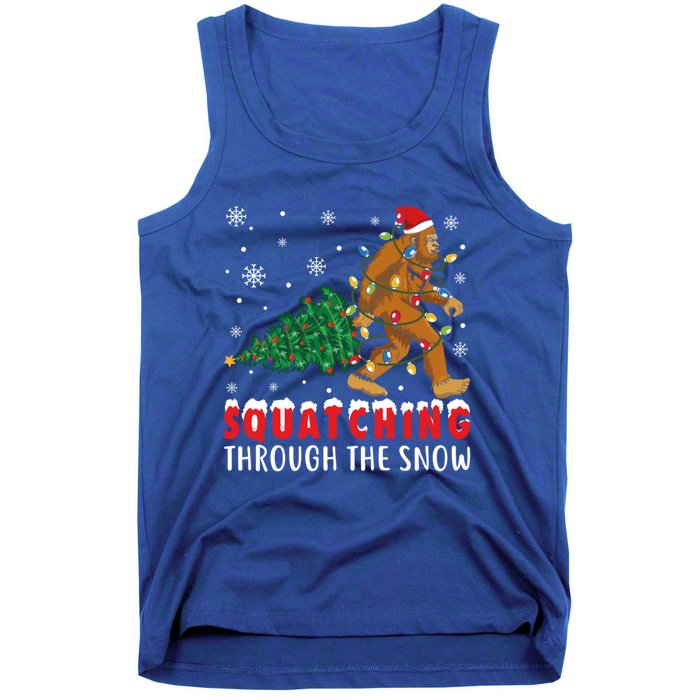 Squatching Through The Snow Christmas Bigfoot Sasquatch Cute Gift Tank Top