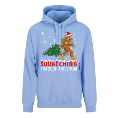 Squatching Through The Snow Christmas Bigfoot Sasquatch Cute Gift Unisex Surf Hoodie