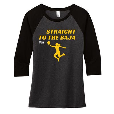 Straight To Thge Baja Women's Tri-Blend 3/4-Sleeve Raglan Shirt