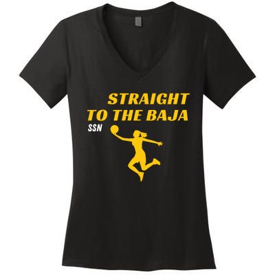 Straight To Thge Baja Women's V-Neck T-Shirt