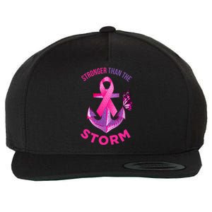 Stronger Than The Storm Fight Breast Cancer Wool Snapback Cap