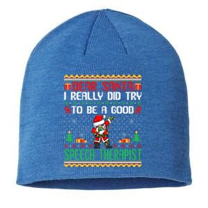 Santa Try To Be A Good Sports Anchor Funny Christmas Funny Gift Sustainable Beanie