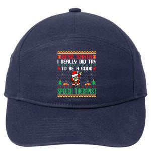 Santa Try To Be A Good Sports Anchor Funny Christmas Funny Gift 7-Panel Snapback Hat