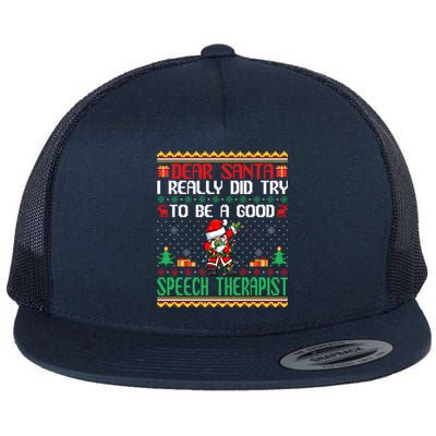 Santa Try To Be A Good Sports Anchor Funny Christmas Funny Gift Flat Bill Trucker Hat