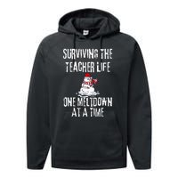 Surviving The Teacher Life One Meltdown At A Time Christmas Performance Fleece Hoodie