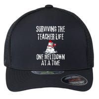 Surviving The Teacher Life One Meltdown At A Time Christmas Flexfit Unipanel Trucker Cap