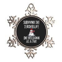 Surviving The Teacher Life One Meltdown At A Time Christmas Metallic Star Ornament