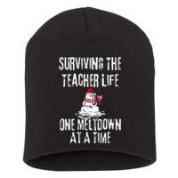 Surviving The Teacher Life One Meltdown At A Time Christmas Short Acrylic Beanie