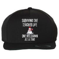 Surviving The Teacher Life One Meltdown At A Time Christmas Wool Snapback Cap