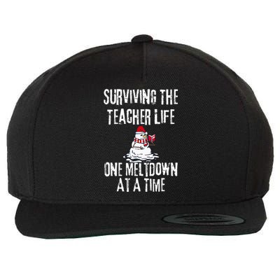 Surviving The Teacher Life One Meltdown At A Time Christmas Wool Snapback Cap