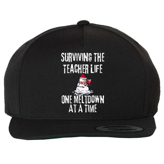 Surviving The Teacher Life One Meltdown At A Time Christmas Wool Snapback Cap