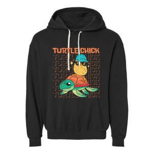 Sea Turtle Tortoise Chicken Turtle Chick Garment-Dyed Fleece Hoodie