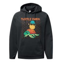 Sea Turtle Tortoise Chicken Turtle Chick Performance Fleece Hoodie