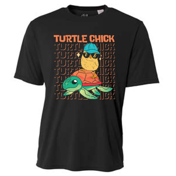 Sea Turtle Tortoise Chicken Turtle Chick Cooling Performance Crew T-Shirt