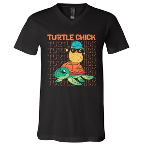 Sea Turtle Tortoise Chicken Turtle Chick V-Neck T-Shirt