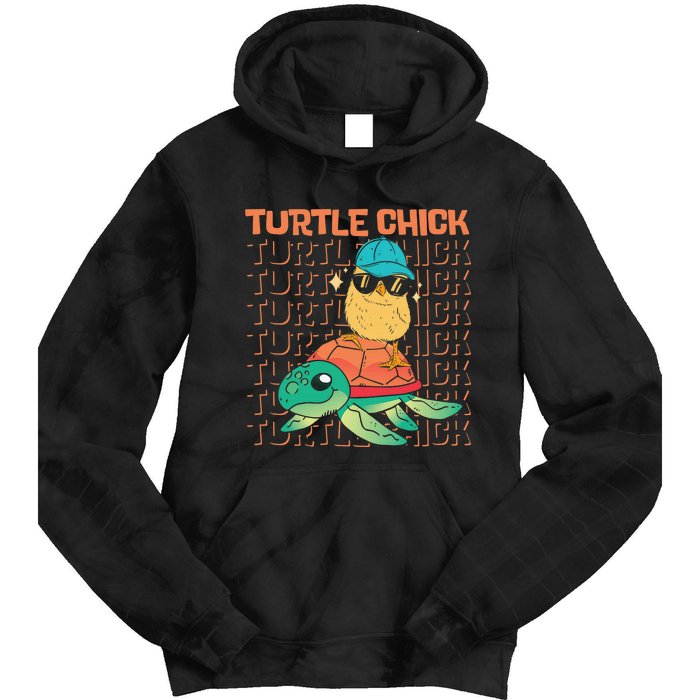 Sea Turtle Tortoise Chicken Turtle Chick Tie Dye Hoodie