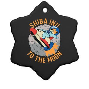 Shiba To The Moon Fox Rocket Ship Ceramic Star Ornament