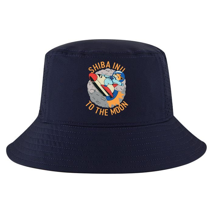 Shiba To The Moon Fox Rocket Ship Cool Comfort Performance Bucket Hat