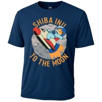 Shiba To The Moon Fox Rocket Ship Cooling Performance Crew T-Shirt