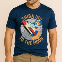 Shiba To The Moon Fox Rocket Ship Cooling Performance Crew T-Shirt