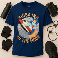 Shiba To The Moon Fox Rocket Ship Cooling Performance Crew T-Shirt
