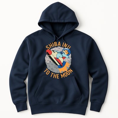 Shiba To The Moon Fox Rocket Ship Hoodie