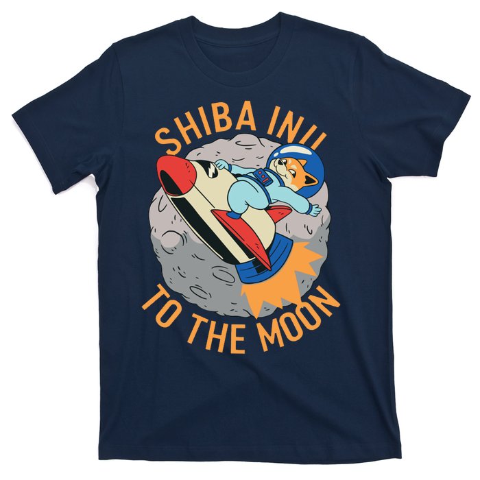 Shiba To The Moon Fox Rocket Ship T-Shirt