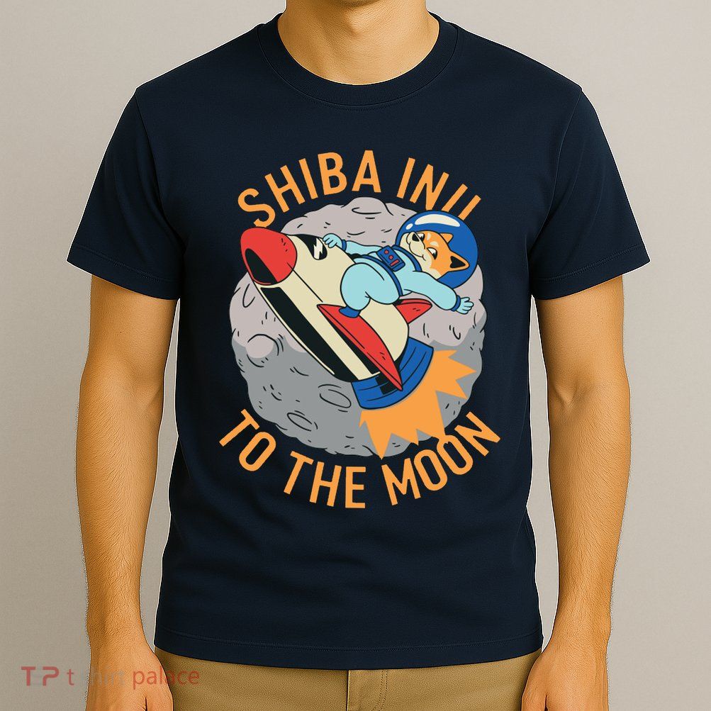 Shiba To The Moon Fox Rocket Ship T-Shirt
