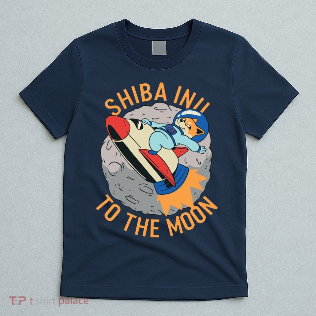 Shiba To The Moon Fox Rocket Ship T-Shirt