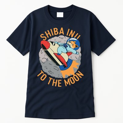 Shiba To The Moon Fox Rocket Ship Tall T-Shirt