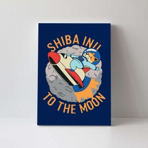 Shiba To The Moon Fox Rocket Ship Canvas