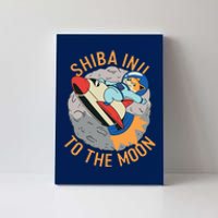 Shiba To The Moon Fox Rocket Ship Canvas